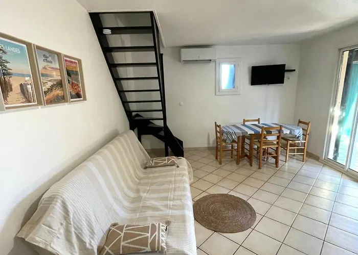 T3 Climatisee Pour 6 Avec Piscine Et Parking Au Cap D'agde - Fr-1-607-239 *